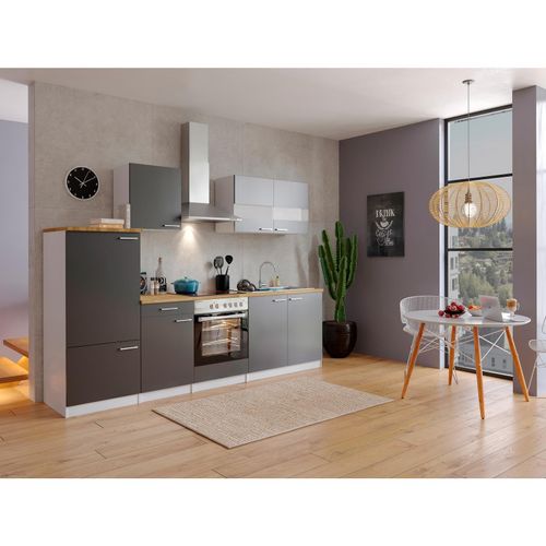 4260515334960 - Küchenzeile KB270WGC 270 cm Weiß - Grau 4260515334960 - Küchenzeile KB270WGC 270 cm Weiß - Grau