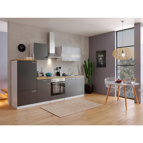 4260515334953 - Küchenzeile KB270WG 270 cm Weiß - Grau 4260515334953 - Küchenzeile KB270WG 270 cm Weiß - Grau