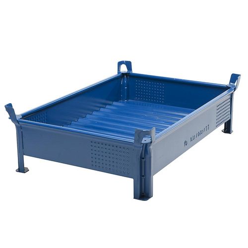 4053569159289 - Heson Stapelbehälter aus Stahlblech niedrige Bauform Wände geschlossen BxL 800 x 1200 mm Traglast 1000 kg blau ab 10 Stk 4053569159289 - Heson Stapelbehälter aus Stahlblech niedrige Bauform Wände geschlossen BxL 800 x 1200 mm Traglast 1000 kg blau ab 10 Stk