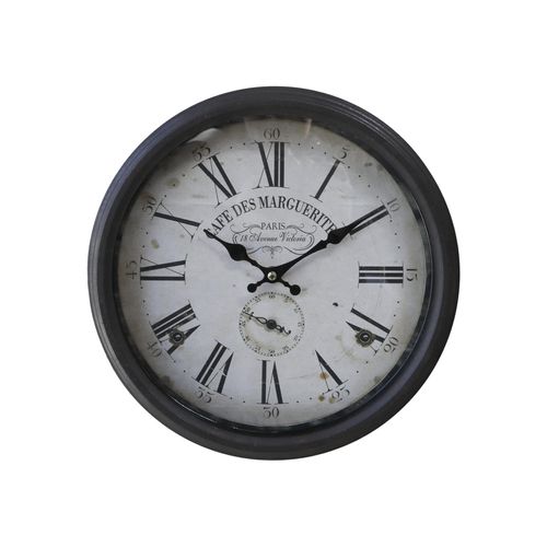 5712750329281 - Chic Antique Wanduhr mit römischen Zahlen Ø31 x H6 cm schwarz