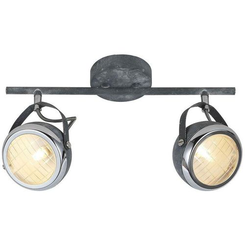 4004353250897 - Lampe Rider Spotrohr 2flg grau Beton 2x QT14 G9 33W geeignet für Stiftsockellampen (nicht enthalten) Köpfe schwenkbar - grau - Brilliant