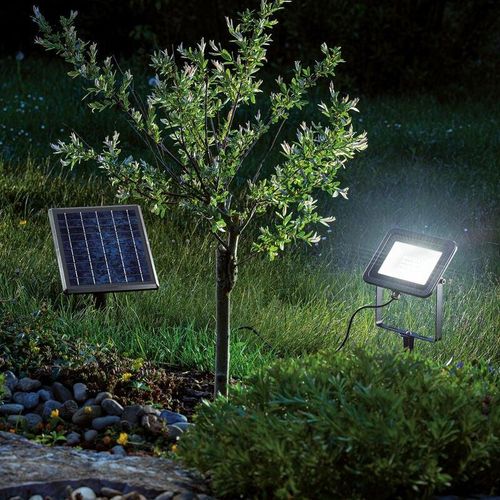 4260057869647 - - Solarstrahler kaltweiß Flutlicht Solarleuchte led Garten Deko 102702