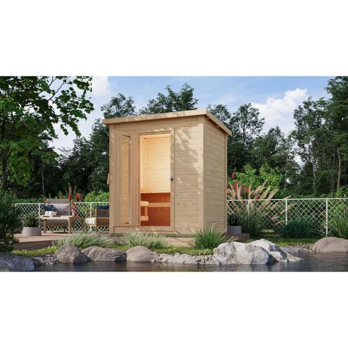 4010090967219 - 38 mm Saunahaus Melo 1 naturbelassen mit Ofen 9 kW integrierte Strg Außenmaß von 196 x 146 x 228 inkl 18 kg Saunasteine MADE IN GERMANY 4010090967219 - 38 mm Saunahaus Melo 1 naturbelassen mit Ofen 9 kW integrierte Strg Außenmaß von 196 x 146 x 228 inkl 18 kg Saunasteine MADE IN GERMANY