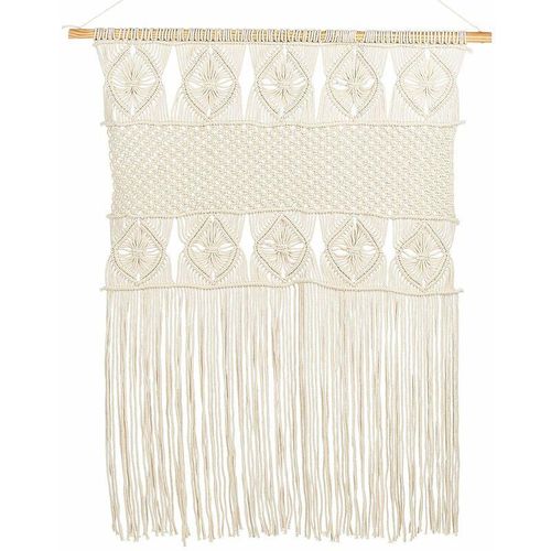 4255664826855 - Beliani - Wandbehang aus Makramee Hellbeige im Boho Chic Stil Wanddekoration Wohnzimmer Schlafzimmer - Beige