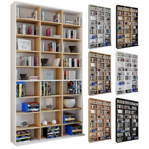 4051814432286 - Standregal Holzregal stehend platzsparender CD-Schrank für 1080 CDs oder 504 DVDs Maße H 181 x B 102 x T 23 cm Elegantes DVD Regal stehend Blu-Ray Regal CD Regal Megosa XL Gr 102 weiß honig eiche B102cm H181cm T23cm Holzwerkstoff Holz Spanplatte Regale 4051814432286 - Standregal Holzregal stehend platzsparender CD-Schrank für 1080 CDs oder 504 DVDs Maße H 181 x B 102 x T 23 cm Elegantes DVD Regal stehend Blu-Ray Regal CD Regal Megosa XL Gr 102 weiß honig eiche B102cm H181cm T23cm Holzwerkstoff Holz Spanplatte Regale