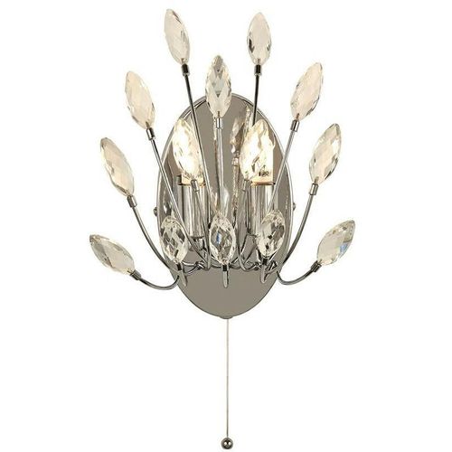 5053423190372 - Searchlight Lighting - Searchlight Peacock 2-flammige Wandleuchte Kristall