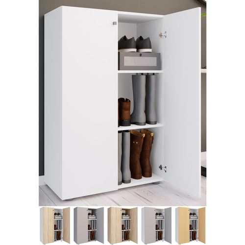 4051814428449 - XL Holz Großer Schuhschrank Schuhregal Groß Stiefel Dielenmöbel Lona 3 Fächer (Farbe Grau) 4051814428449 - XL Holz Großer Schuhschrank Schuhregal Groß Stiefel Dielenmöbel Lona 3 Fächer (Farbe Grau)