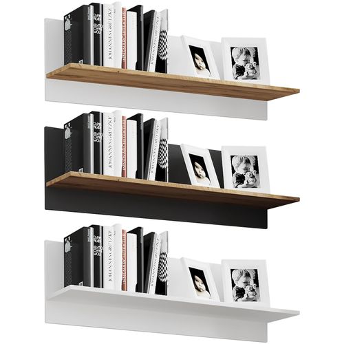 4051814435171 - Holzregal hängend platzsparendes Regal Maße H 30 x B 102 x T 20 cm Elegantes Regal hängend Aufbewahrungsregal Bücherregal Wandboard - Usilo