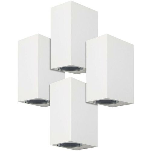 3700710828907 - Arum Lighting - Set mit 4 rechteckigen weißen MANATHAN-Wandleuchten für den Außenbereich 2x GU10 IP54