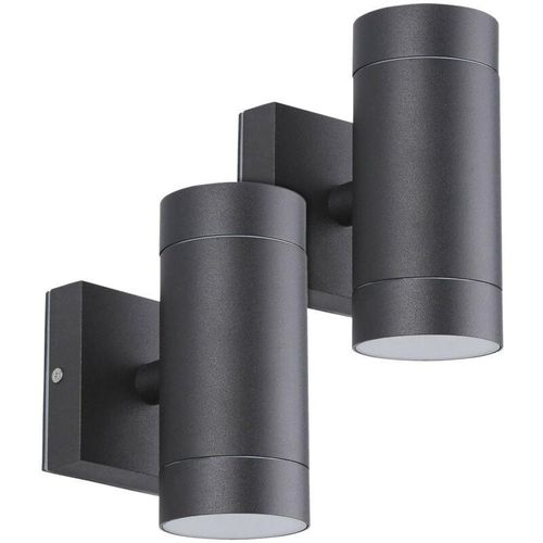 3700710828471 - Arum Lighting - Set mit 2 schwarzen Wandleuchten venice Exterior Double Beam GU10 IP54