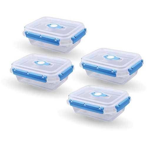 4059222065218 - Bestlivings - Frischhaltedosen für Lebensmittel ( 09 l ) - 4er Pack Blau - Vorratsdose luftdicht Aufbewahrungsbox Meal Prep Box Lunchbox bpa Frei