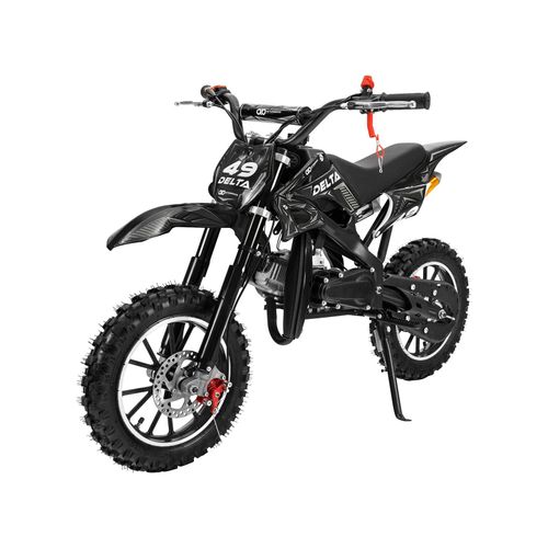 1310570554759 - Kinder-Crossbike Delta Benzin-Kindermotorrad 49 ccm bis zu 40 km h Scheibenbremsen ab 5 Jahren (Schwarz)
