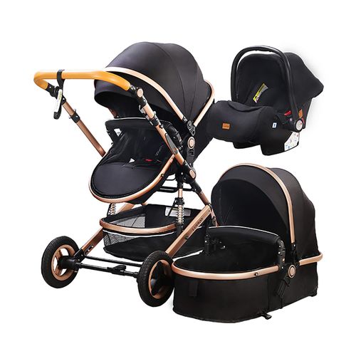 4066708698228 - Kombi-Kinderwagen 3in1 Set - Modell Lux 7 Stoff - Hellgrün