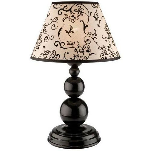 5907687422383 - Lamkur Lighting - Lamkur Bouli Tischlampe mit Schirm mit Stoffschirmen Schwarz 1x E27