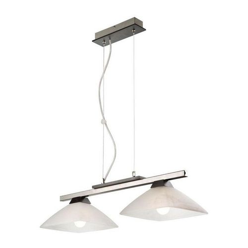 5907687413657 - Lamkur Lighting - Lamkur Ela Stab-Pendel-Deckenleuchte mit Glasschirm Wenge 2x E27