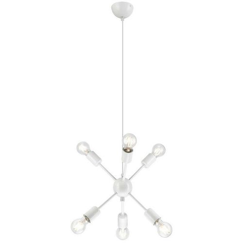 5907687438957 - Lamkur Lighting - Lamkur Ruby Contemporary Mehrarm-Pendel-Deckenleuchte Weiß 6x E27