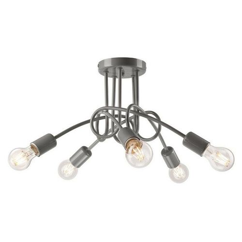 5907687431651 - Lamkur Lighting - Lamkur Camilla Flexi Camilla Multi Arm Semi Flush Deckenleuchte Grau 5x E27