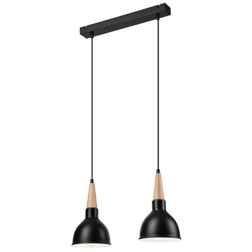 5907687436694 - Lamkur Lighting - Lamkur Francesca Stab-Pendel-Deckenleuchte Schwarz 2x E27