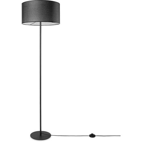 4061981217401 - Stehleuchte Wohnzimmer Stoffschirm Tischlampe Textil Schirm E27 Nachtlicht Schwarz(Ø38cm) Stehleuchte-Schwarz - Typ 2 - Paco Home