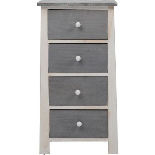 0602561366580 - Mobili Rebecca - Rebecca Mobili Kommode Schrank 4 Schubladen Holz Grau Wieb Shabby 73x37x27