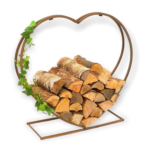 4260700962305 - Dandibo - Kaminholzregal Innen Metall Herz Kaminholzständer 2013221 xl 78 cm Holzkorb Kaminholzhalter Holzregal Feuerholzhalter Deko