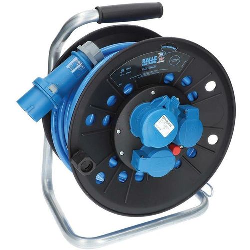 4260470431827 - Kalle Das Kabel - Kalle Campingkabeltrommel cee 230V 16A 25mm² Extreme Blau IP44 25 Meter