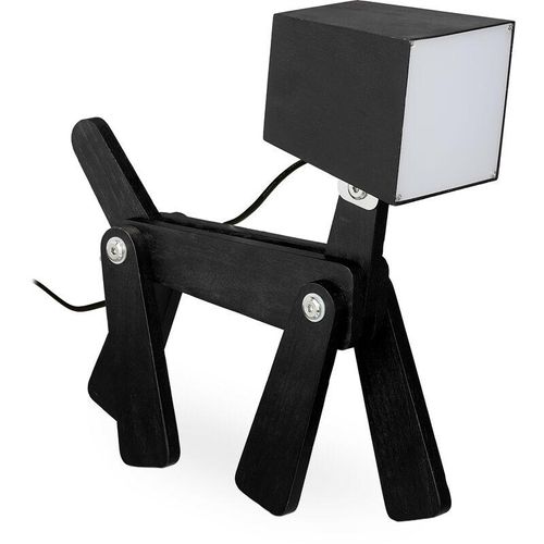 4052025388997 - Tischlampe Hund individuell verstellbar Holz led Nachttischlampe Kinder Tischleuchte Kinderzimmer schwarz - Relaxdays 4052025388997 - Tischlampe Hund individuell verstellbar Holz led Nachttischlampe Kinder Tischleuchte Kinderzimmer schwarz - Relaxdays