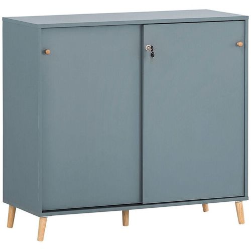 4066075115472 - Lomadox - Büro Aktenschrank Schiebetüren abschließbar SISAK-80 in blau b h t ca 1001 926 41 cm - blau