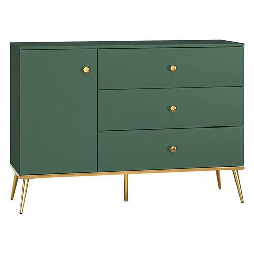 4066075117407 - Lomadox - Sideboard 120cm breit in grün mit goldfarbenen Griffen und Füßen FASANO-131 b h t ca 120 85 40 cm - grün