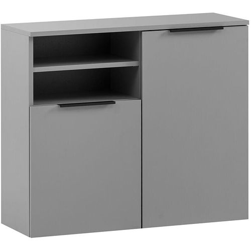 4066075115069 - Lomadox - Badmöbel Unterschrank 80cm mit 2 offenen Fächern 2 Türen ALMATY-80 in grau b h t ca 804 70 32 cm - grau