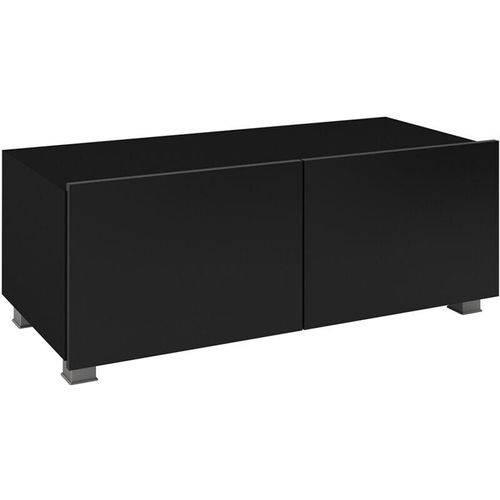 4066075078913 - Lomadox - Wohnzimmer tv Lowboard mit 2 Türen stehend oder hängend in schwarz Hochglanz CAIRNS-132 b h t ca 100 37 43 cm - schwarz