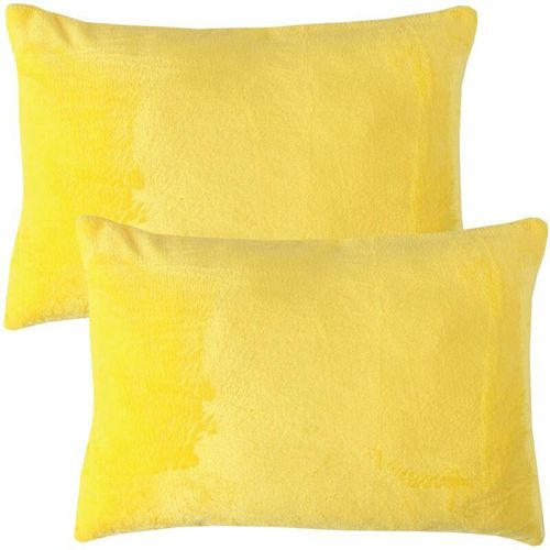 4059222265991 - Bestlivings - Dekokissen Kuschel Celina 2er Pack in der Größe 40 x 60cm - Gelb - Kissenbezug mit Reißverschluss - Gelb