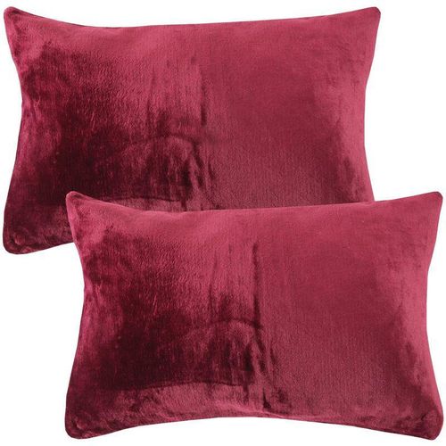 4059222265915 - Bestlivings - Dekokissen Kuschel Celina 2er Pack in der Größe 40 x 60cm - Aubergine - Kissenbezug mit Reißverschluss - Aubergine