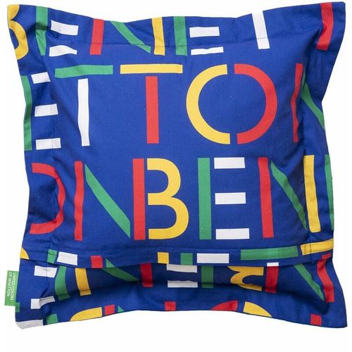 8435496479481 - Kissen 40x40 cm 300gr 100% Baumwolle blau mit multicolor Logo Casa Benetton