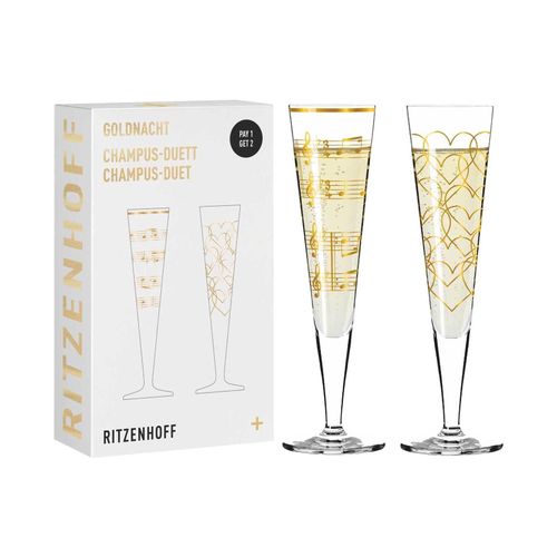 4001852077192 - Ritzenhoff Champagnergläser Goldnacht 205 ml 2er Set