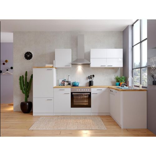4260641225279 - Winkelküche KBL280WSCG 280 cm Weiß - Weiß