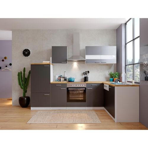 4260641225293 - Winkelküche KBL280WGCG 280 cm Weiß - Grau 4260641225293 - Winkelküche KBL280WGCG 280 cm Weiß - Grau