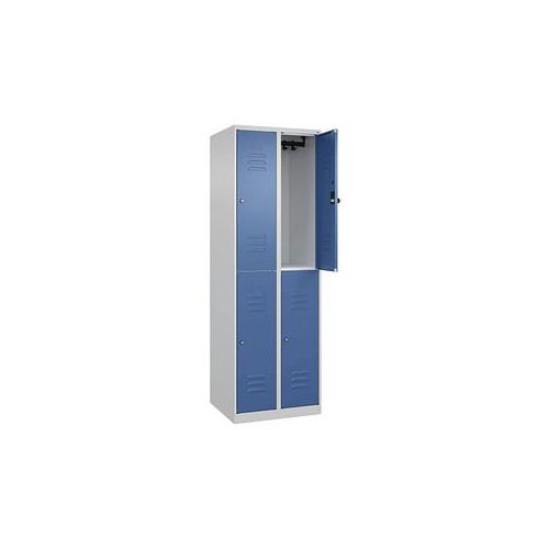 4067521372111 - Spind Classic Plus lichtgrau fernblau 080300-20-S10054 4 Schließfächer 600 x 500 x 1850 cm 4067521372111 C+P-Möbel