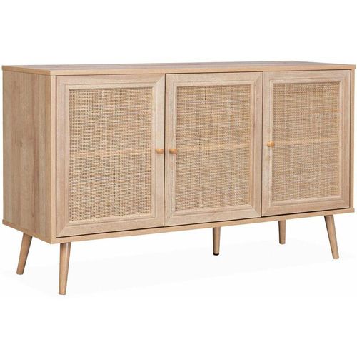 3760326994755 - Sideboard mit Rattangeflecht 120 x 39 x 70 cm - Natur - Sweeek