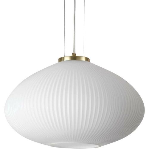 8021696285191 - Ideal Lux Lighting - Ideal Lux plisse Globe Dome Pendelleuchte Messing 45cm