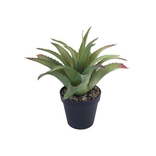 4036812117083 - Design Decoration - Künstliche Aloe Vera im Topf mit Steindeko Höhe 26 cm Pflanze hellgrün - Hellgrün