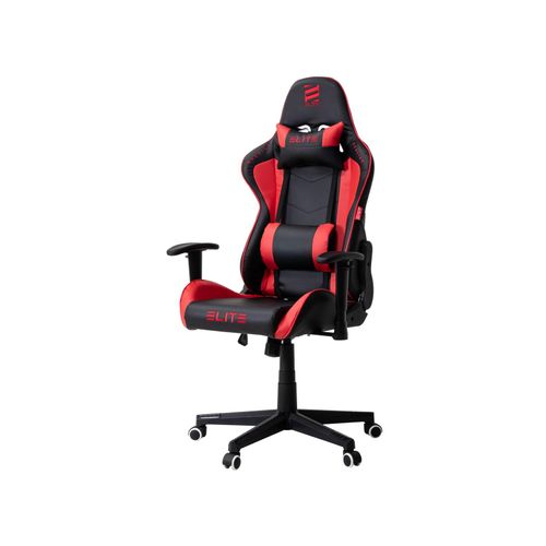 4056551044426 - ELITE Gaming-Stuhl DESTINY Rücken- und Nackenkissen Wippmechanik bis 170kg Sitzhöhe 45-55 MG200 (Schwarz Rot) 4056551044426 - ELITE Gaming-Stuhl DESTINY Rücken- und Nackenkissen Wippmechanik bis 170kg Sitzhöhe 45-55 MG200 (Schwarz Rot)