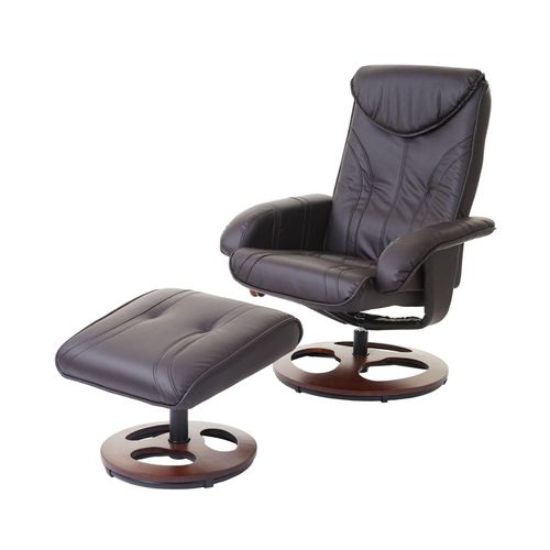 4057651208909 - Relaxsessel MCW-C46 Fernsehsessel Sessel mit Hocker Kunstleder ~ braun