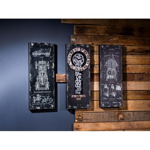 4001250502890 - Wanduhr CASABLANCA BY GILDE Wanduhr Steampunk 3-Set schwarz Wanduhren B H T 69cm x 60cm x 5cm B69cm H60cm T5cm