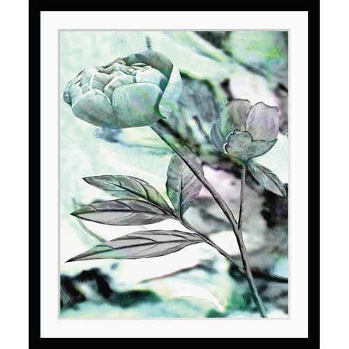 4049009900139 - Bild QUEENCE Elise Bilder Gr B H 30 cm x 40 cm Wandbild Blumen Hochformat blau (blau grau) Kunstdrucke gerahmt Rose