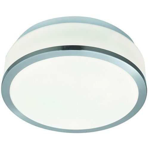 5013874395511 - Discs - Badezimmer Flush 2 Lichtdecke Satin Silber IP44 E27 - Searchlight