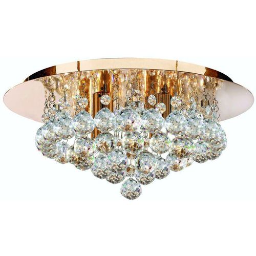 5013874382818 - Hanna - 4 Light Ceiling Semi Flush Light Gold mit Kristallen G9 - Searchlight