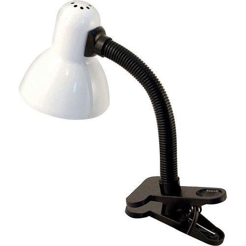 8003910100060 - Tischlampe Weiß Mit Clip E27 Anschluss Charleston Modell