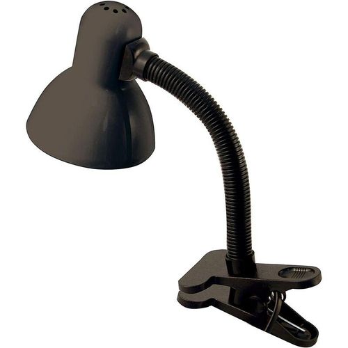 8003910100077 - Velamp - Schwarze Tischlampe mit Clip E27 Sockel Charleston Modell