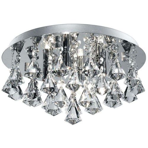 5013874388988 - Hanna - 4 Light Ceiling Semi Flush Light Chrom mit Diamantkristallen G9 - Searchlight